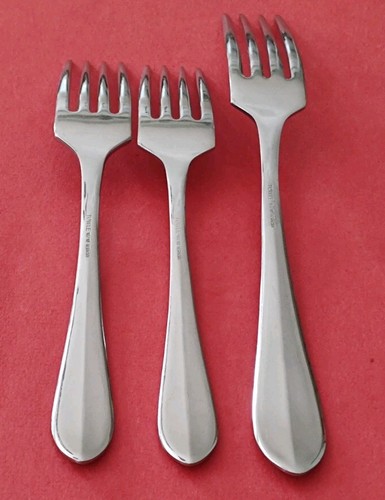 3pc Towle BOSTON ANTIQUE 18/10 Stainless 2 Salad 6 1/2" & 1 Dinner Fork Germany - Picture 6 of 10