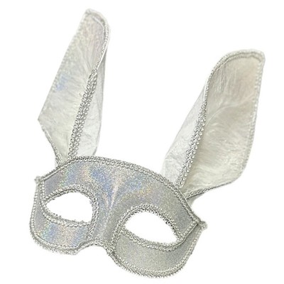 Glitter Rabbits Half Mask with Feathered for Costume Parties and Halloween Event