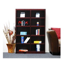 Concepts in Wood Double Wide Wood Bookcase, 10 Shelf, 72 Cherry Transitional