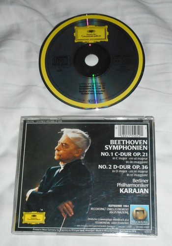 BEETHOVEN: Symphonies Nos. 1 & 2 - CD 1985 DG Herbert von Karajan - Picture 2 of 2