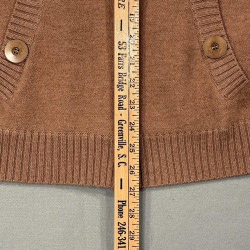 Pendleton Pullover Damen XL braun Strickjacke Rippstrick Knopfleiste Taschen Kragen - Bild 9 von 10