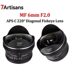 7artisans 6mm F2.0 APS-C Ultra Wide Angle Fisheye Lens Canon Nikon Fuji Sony M43