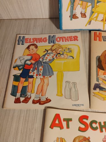 Linenette Busy Days Lot of Three Books and Book Box 1940 Vintage - Imagen 4 de 13