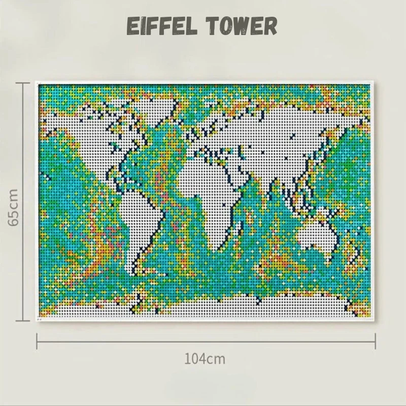 全新艺术世界地图 31203 件 11695 - 建筑砖玩具套装 - 墙面装饰 — 第 4/4 张图片