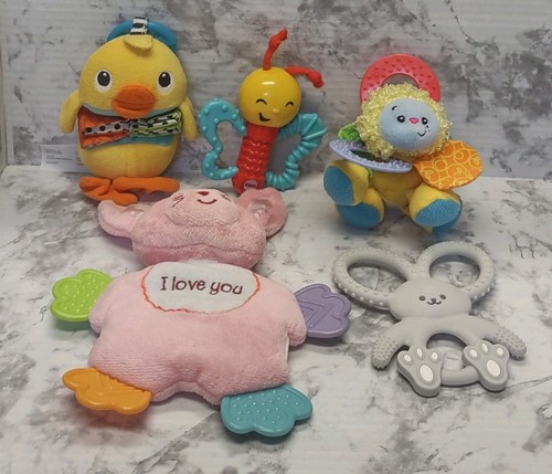 Juguetes para bebés Fisher Price Infantino Dr Brown Bunny Sonajero Mordedores Sensoriales Lote de 5 - Imagen 2 de 8