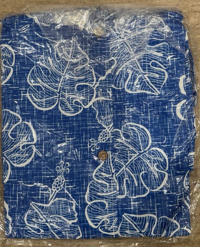 UZZI Men's Royal Blue Hawaiian Shirt-DRI FIT-SZ XL-UV protection-pocket-NEW - Picture 7 of 13
