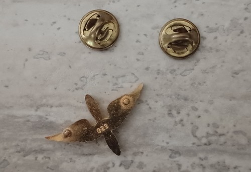 WW II U.S. Military Aviator Air Force Spilla da bavero, G-23, con spillo posteriore - Foto 2 di 2