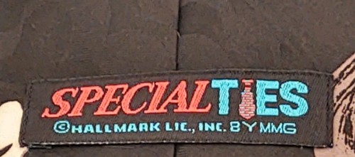 Vintage SPECIALTIES Hallmark Novelty Tie Skeleton Tophat Bat,Halloween,Goth,Emo, - Picture 4 of 5