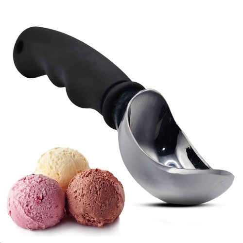 Heavy Duty Ice Cream Scoop Stainless Steel Icecream Scooper With Non Slip Rub...