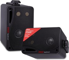 Pyle Outdoor Waterproof Wireless Bluetooth Speaker - 3.5 Inch Pair Black