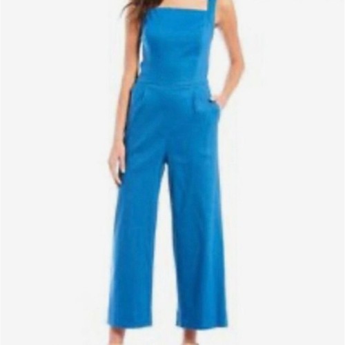 Antonio Melani Tinley Linen Square Sleeveless Wide Leg Jumpsuit Blue Size 12 NWT - Picture 8 of 8
