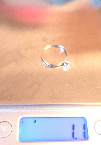 Vintage 10k massiver Gelb & Weißgold zierlicher Diamant Ehering Größe 6,5 - Bild 6 von 6