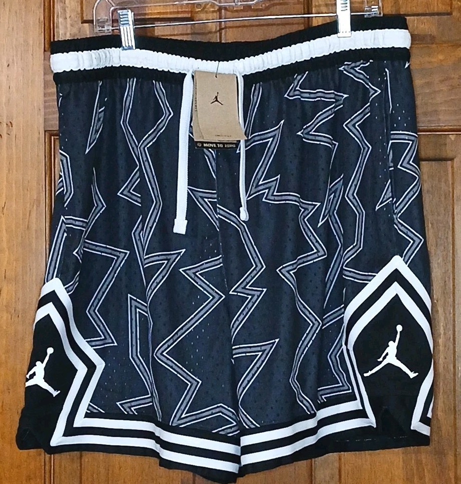 Nike Jordan Dri-FIT Air Printed Diamond Shorts Black/White Men's