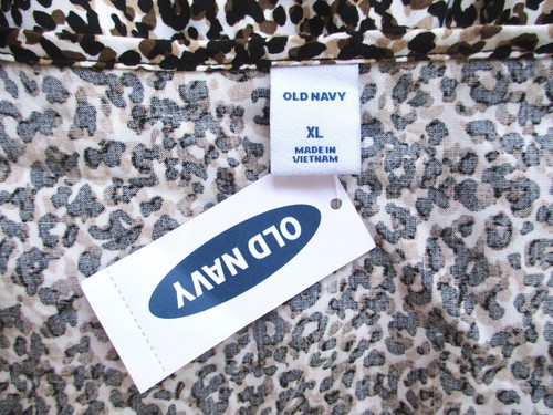 NWT Old Navy Black Brown Leopard Cheetah Silky Rayon Dress Relaxed Fit Waist XL - Picture 6 of 6