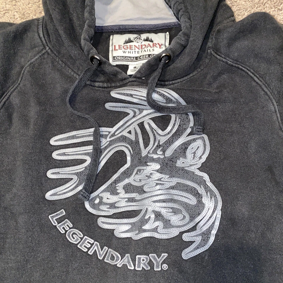 Legendary Whitetails Original Deer Gear Black Pullover Hoodie Mens Small QUALITY - Image 2 of 4