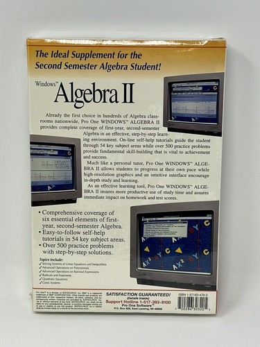 Pro One Multimedia Lot of 3 Math PC Program Geometry Algebra Algebra II Windows - Picture 3 of 16