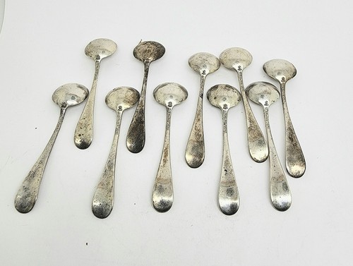A SET OF 10 RARE SIMONS BROTHERS 2070 STERLING SALT SPOONS 2 9/32" NO MONO b4 - Picture 2 of 3