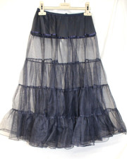 FANTASY LINGERIE NAVY BLUE PETTICOAT TULLE CRINOLINE SZ SMALL STEAMPUNK