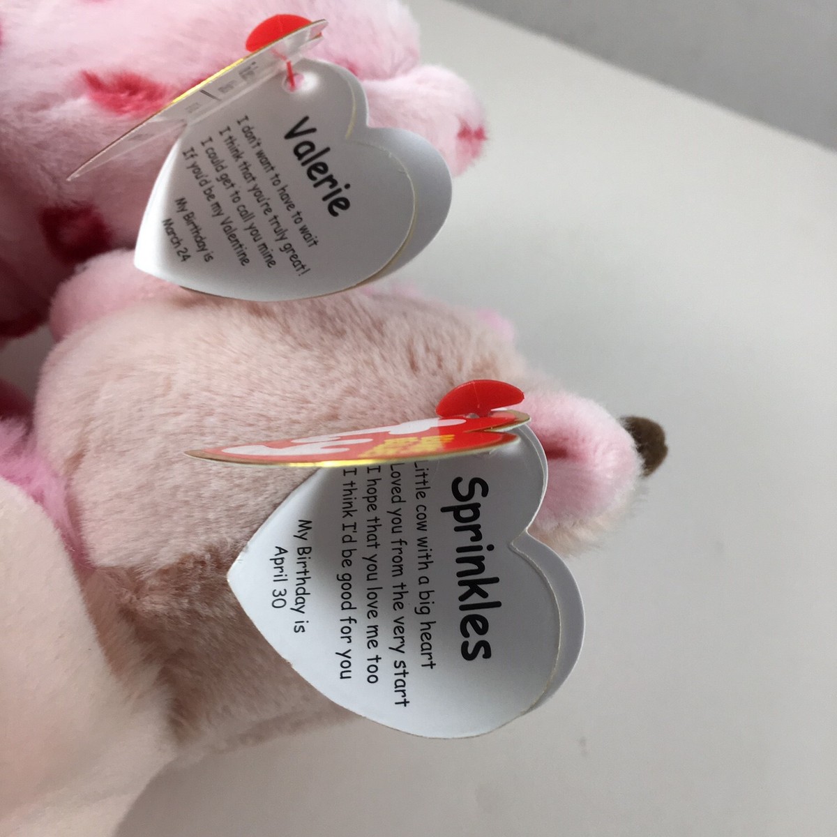 SET of 2 Ty 2024 Valentines Beanie Baby Bellies (SPRINKLES