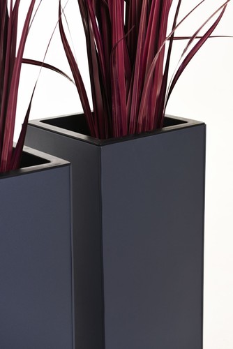 2er Set Pflanzkübel Blumenkübel Übertopf Zink VIVANNO BLOCK 80 cm, Anthrazit - Bild 7 von 7