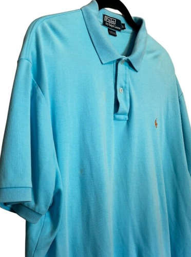 Polo by Ralph Lauren Men's Cotton Teal Short Sleeve Polo size XL Pony Shirt - Picture 2 of 5