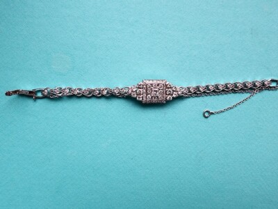 Heavy  14K White Gold  Platinum VS/D 3ctw Diamond Bracelet  17.8GR Not Scrap