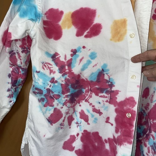 Tie-Dye Polo Ralph Lauren Shirt Women 10 Lively Hippie Core, 70s Boho Artsy #e26 - Picture 10 of 18