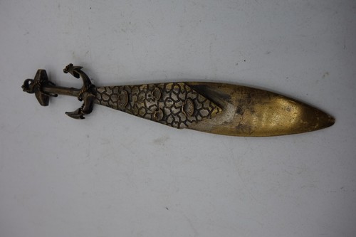 ouvre lettre , marque page bronze décor encre Marine. Coupe Papier Vintage - Imagen 3 de 9