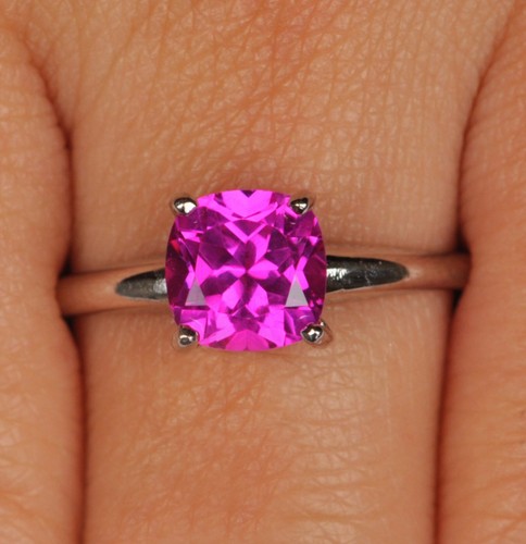 1.55Ct Cushion Shape 100% Natural Pink Tourmaline Ring In 925 Sterling Silver - Picture 13 of 13