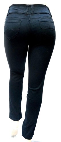 JD 1826 WOMEN'S PLUS SIZE BLUE/ BLACK HIGH WAIST Denim Jeans pants SKINNY LEG - Picture 11 of 36