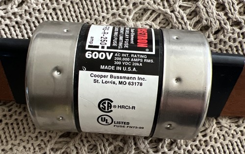 Nuevo fusible Bussmann Fusetron FRS R 225 Amp 600 voltios - Imagen 3 de 5