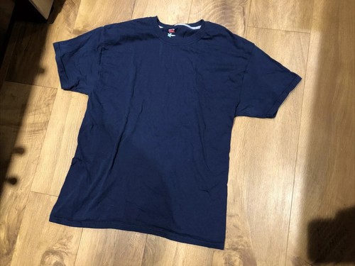 Camiseta De Colección Hanes Azul X- Temp Manga Corta Para Hombre Mediana M S/S Usada en Excelente Condición - Imagen 4 de 9