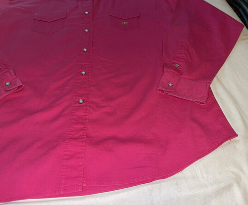 COWBOY EQUIPMENT 4HER  L  WOMEN'S WESTERN LONG SLEEVED HOT PINK SHIRT PRE-OWNED - Picture 6 of 9