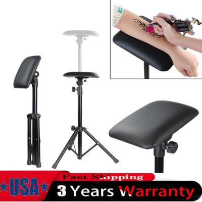 Black Heavy Duty Tattoo Armrest Adjustable Sponge Pad Arm Leg Rest Tripod Stand