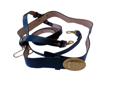 US Buckle Officer Leather Sword Belt Cap Civil War Union Army Leather Holsters - Picture 14 of 14