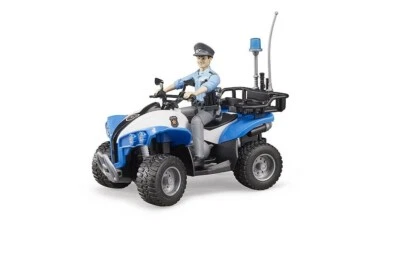 Bruder Spielzeug 63010 Polizei Quad mit Polizist Fahrzeug Polizei Motorrad Neu