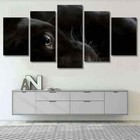 Black Panther Eye Close-Up Unique Animal 5 Piece Panel Canvas Wall Art Decor