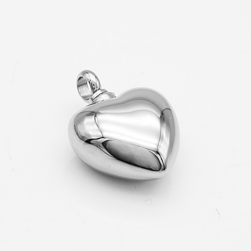 Heart Shape Cremation Urn Keepsake Pendant Memorial Beads Chain Necklace - Picture 2 of 4