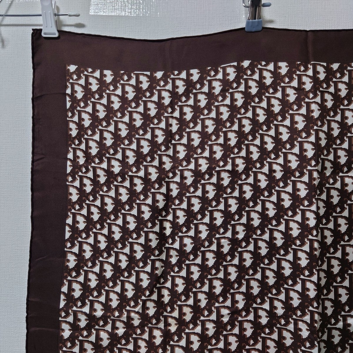Christian Dior scarf 75cm 29″ square silk Trotter brown | eBay