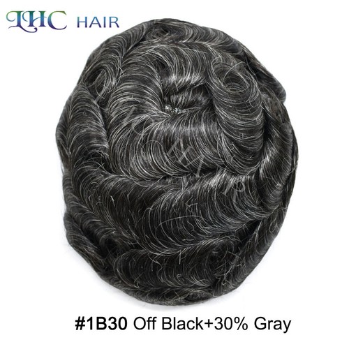 Toupee For Men Hair Replacement System Swiss Lace Front Natural Human Hairpieces - Picture 15 of 78