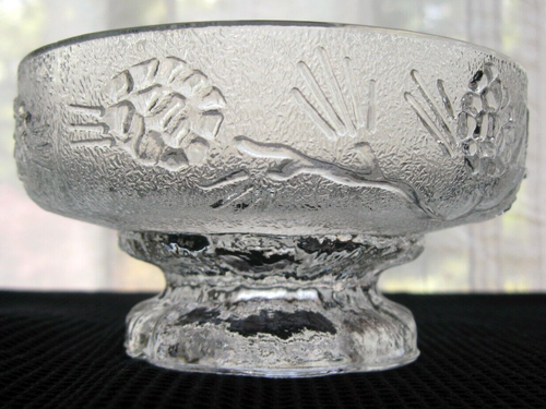 Tiara Indiana Glass 4 Clear Ponderosa Pine 5" Salad Bowls - Picture 6 of 8