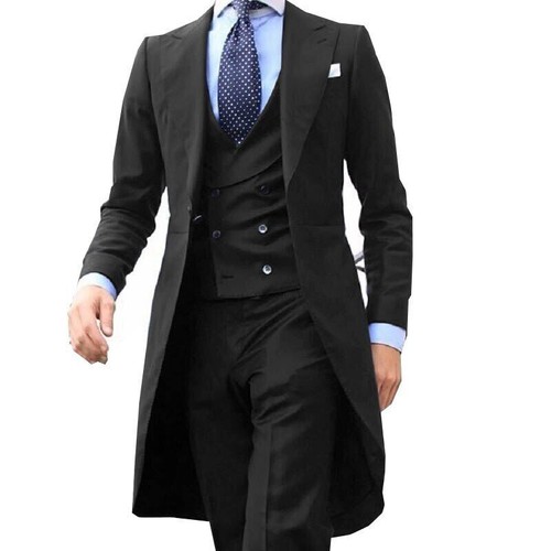 2023 New Long Coat Tuxedo P3 Piece Set (Jacket+Tank Top+Pants) Hot - Picture 23 of 28