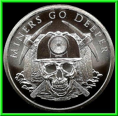 Silver Shield 1oz Miners Go Deeper Proof 2018 .999 Fine Silver Round COA