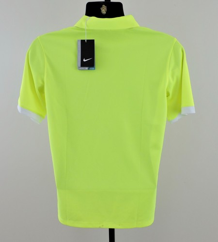 NIKE GOLF DRI-FIT VICTORY ICON NWT Boys XL Neon Yellow Short Sleeve Polo Shirt - Picture 3 of 5