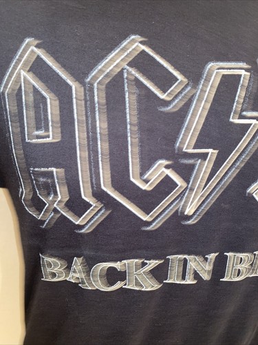 ACDC Back In Black T-Shirt Medium Band Concert Tour Rock and Roll Heavy Metal - Picture 11 of 18