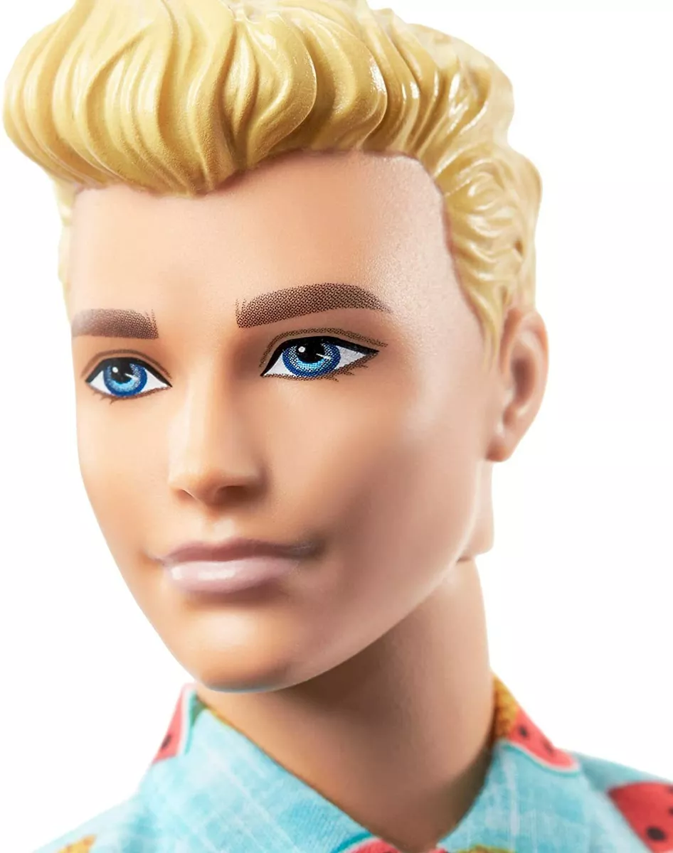 Barbie Fashionistas Ken Doll #219 with Pink and Blue Patterened Shirt