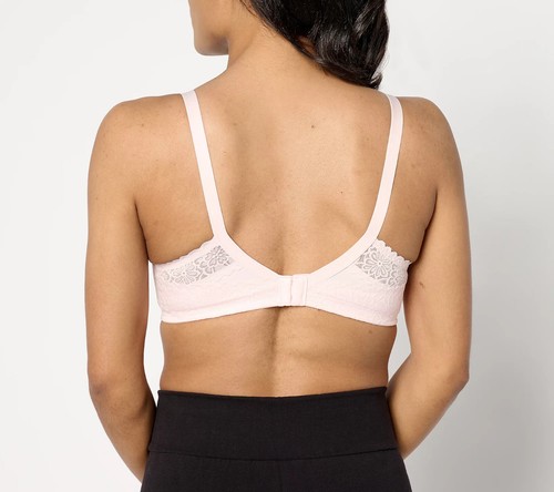 Breezies Lace & Micro Underwire T-Shirt Bra Pink Dogwood Size 44B A630703 - Picture 2 of 3