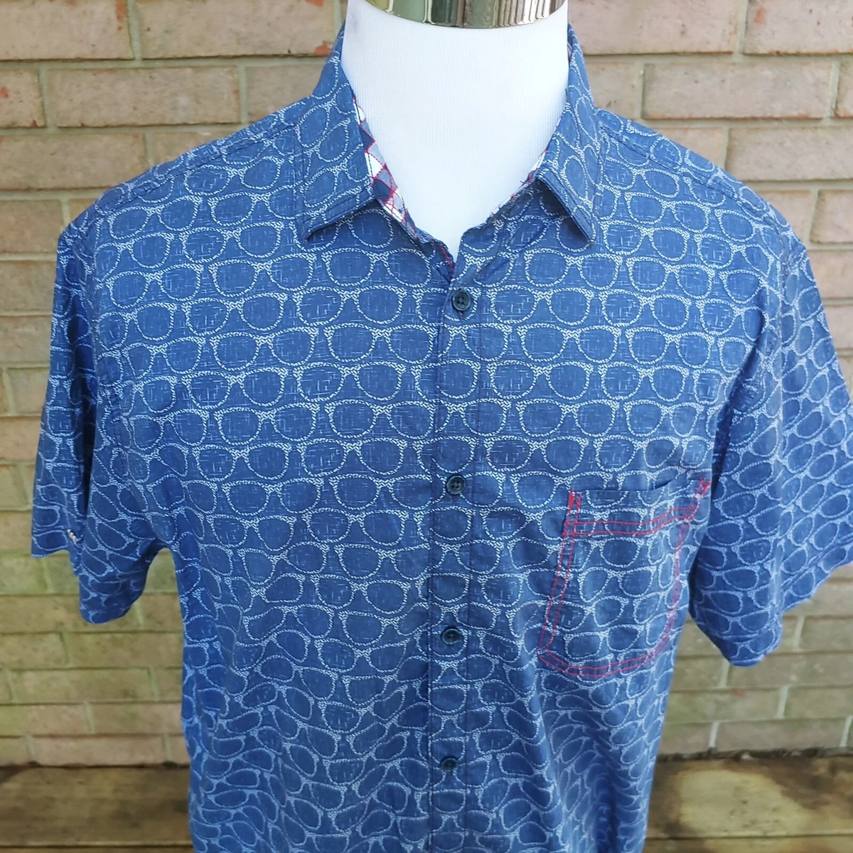 Vintage Italia 1958 Reserved Stack Sunglass Print Button Down