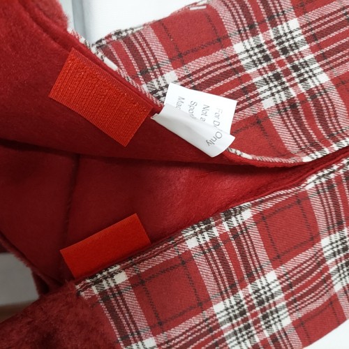 Falda de árbol de Navidad a cuadros rojo borgoña estilo navideño 38" borde de terciopelo nueva con etiquetas nueva con etiquetas - Imagen 6 de 11