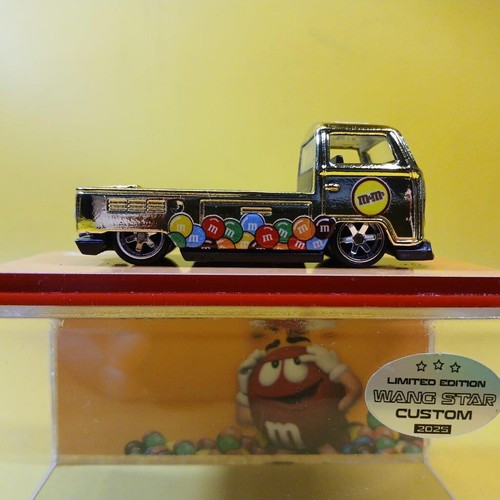 Hot Wheels VW T2 PICKUP Gold CHROME M&M CANDY (WANGSTAR CUSTOM) REAL RIDERS - Picture 10 of 15